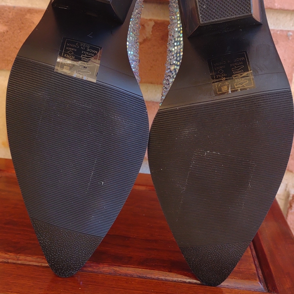 Azalea Wang Soulard Elegant Denim Blue Rhinestone Women's Boot sz 7M - Picture 5 of 6